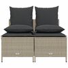 vidaXL 4-tlg. Garten-Sofagarnitur mit Kissen Hellgrau Poly Rattan