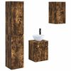 vidaXL Badezimmerschrank-Set 3 stk. Ger&auml;ucherte Eiche