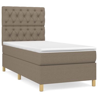 vidaXL Boxspringbett mit Matratze Taupe 80x200 cm Stoff