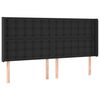 vidaXL LED Kopfteil Schwarz 183x16x118/128 cm Kunstleder