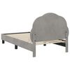 vidaXL Kinderbettgestell mit Kopfteil Hellgrau 80 x 160 cm Samt