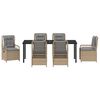 vidaXL Garten Essgruppe 7 pcs Beige und Hellgrau Poly-Rattan