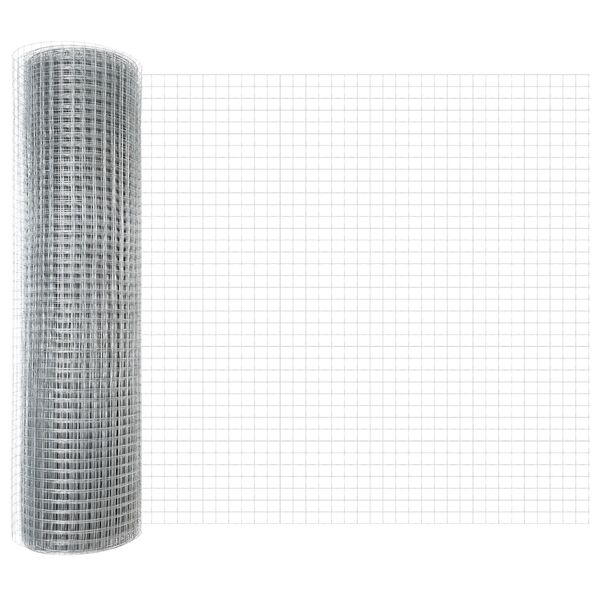 vidaXL Zaun mit Pfosten Silber 0,5 x 100 m Stahl
