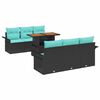 vidaXL Garten-Sofa-Set 7 stk. Schwarz Poly Rattan