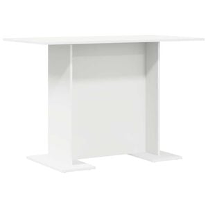 vidaXL Esstisch 110 x 60 x 75 cm Holzwerkstoff Wei&szlig; Rechtwinklig