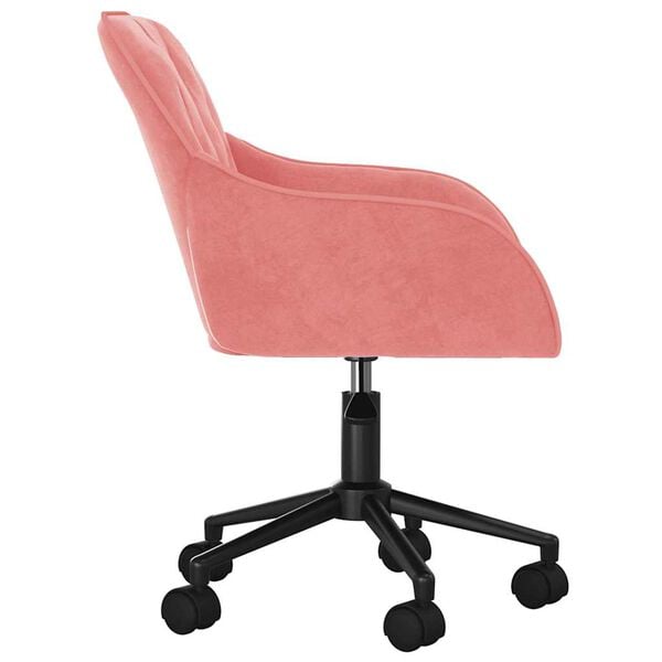 vidaXL B&uuml;rostuhl Drehbar Rosa Samt