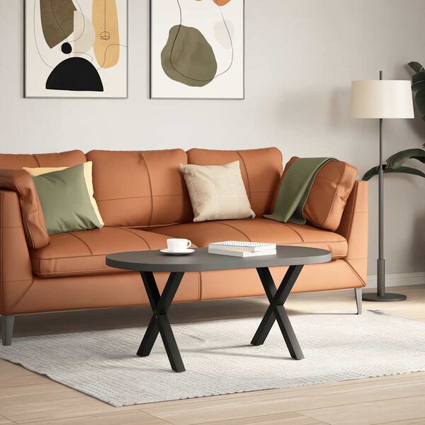 vidaXL Couchtischbeine X-Form 2 Stk. Schwarz 50x(42-43) cm Stahl