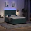 vidaXL LED Boxspringbett mit Matratze Dunkelgr&uuml;n 140 x 200 cm Stoff