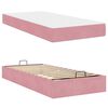 vidaXL Bettgestell mit Matratze mit Matratze 2 pcs Rosa Samt