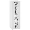 vidaXL Regenschirmst&auml;nder Welcome Stahl Wei&szlig;