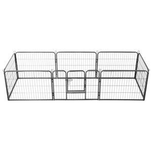 vidaXL Hunde-Laufgitter 8 Paneele Stahl 60 x 80 cm Schwarz