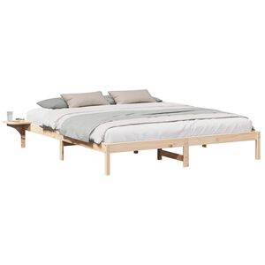 vidaXL Bettrahmen Natur 180 x 200 cm Massives Kiefernholz