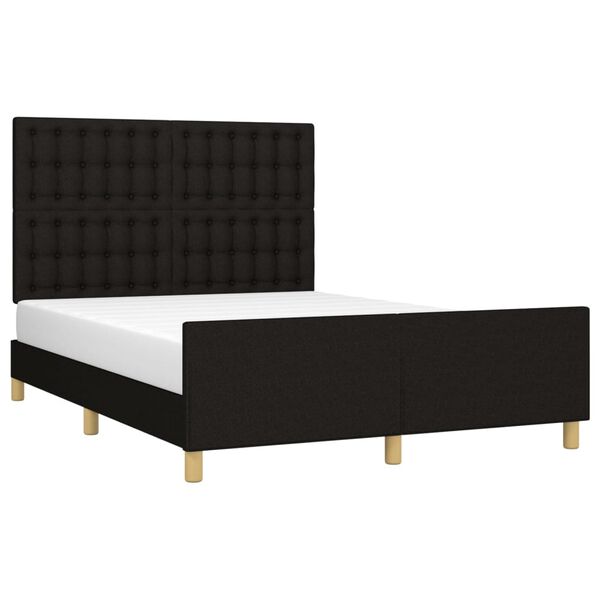 vidaXL Bettgestell ohne Matratze Schwarz 140x200 cm Stoff