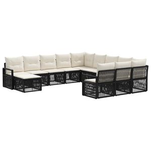 vidaXL Gartensofa-set 12 Stk. Schwarz Poly-Rattan