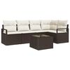 vidaXL Garten-Sofa-Set mit Kissen mit Speicher 6 pcs Braun und Creme