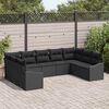 vidaXL Sofa Set mit Kissen 9 pcs Schwarz Poly Rattan