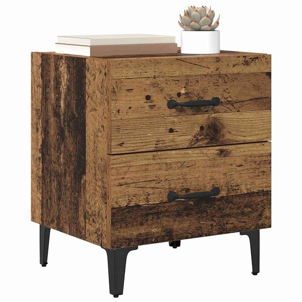 vidaXL Bettschrank 2 pcs Altholz 40 x 35 x 47,5 cm Holzwerkstoff
