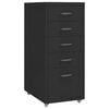 vidaXL Aktenschrank mit Rollen Schwarz 28x41x69 cm Metall