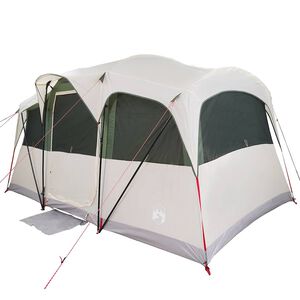 vidaXL Familienzelt mit Dach Wei&szlig; und Gr&uuml;n 435 x 255 x 216 cm