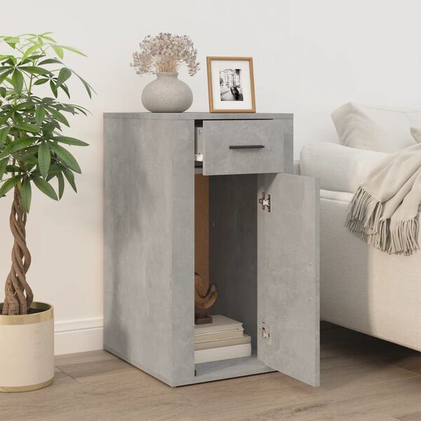 vidaXL B&uuml;roschrank Betongrau 40x49x75 cm Holzwerkstoff