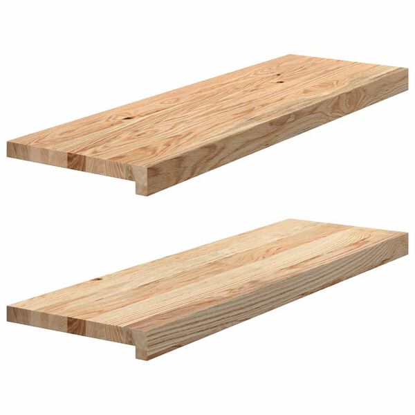 vidaXL Treppenstufen 2 Stk. Unbehandelt 80x25x2 cm Massivholz Eiche