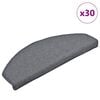 vidaXL Stufenmatten 30 Stk. 65x24x4 cm Hellgrau und Blau Halbrund Gro&szlig;