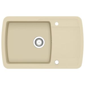 vidaXL Granitsp&uuml;le Einzelbecken Beige