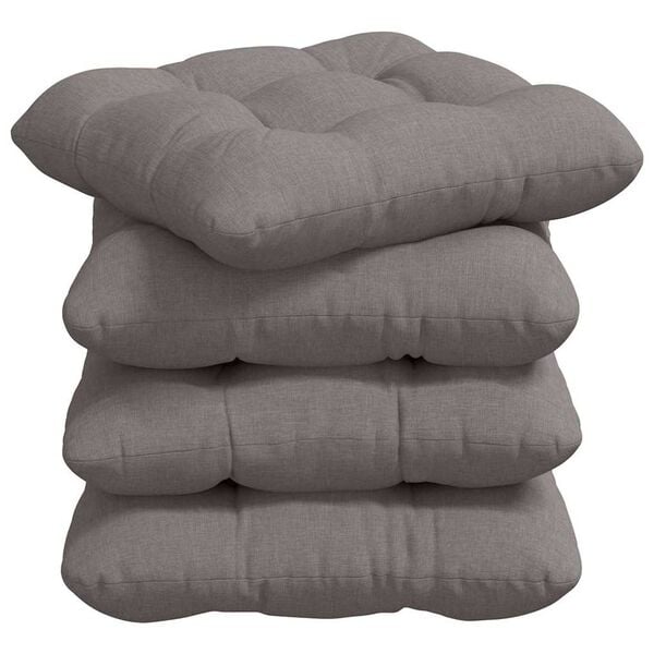 vidaXL Sitzkissen 4 pcs Taupe 45 x 45 x 12 cm Stoff