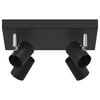 vidaXL Deckenstrahler mit Strahlern Schwarz 26,5 x 26 x 11,5 cm Metall