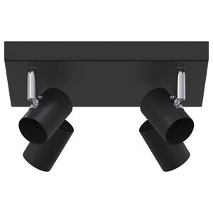 vidaXL Deckenstrahler mit Strahlern Schwarz 26,5 x 26 x 11,5 cm Metall