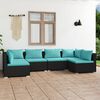 vidaXL 6-tlg. Garten-Lounge-Set mit Kissen Poly Rattan Schwarz