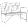 vidaXL Gartenbank Antik Wei&szlig; 103,5 x 59 x 89 cm Stahl
