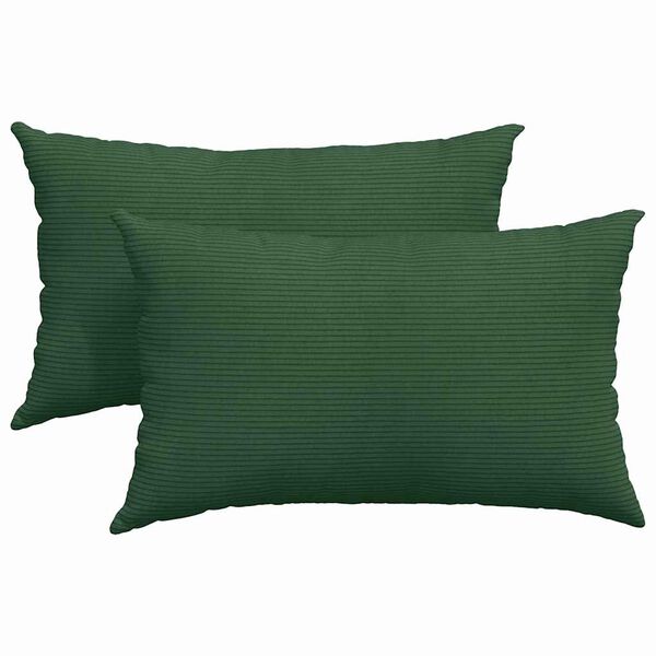 vidaXL Sofakissen 2 St&uuml;ck Dunkelgr&uuml;n 50 x 30 cm Cordstoff