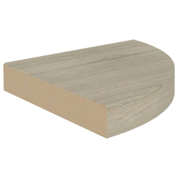 vidaXL Eck-Schweberegale 2 Stk. Eichen-Optik 25x25x3,8 cm MDF