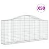 vidaXL Gabionen mit Hochbogen 50 Stk. 200x30x80/100cm Verzinktes Eisen