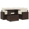 vidaXL 5-tlg. Garten-Sofagarnitur mit Kissen Braun Poly Rattan