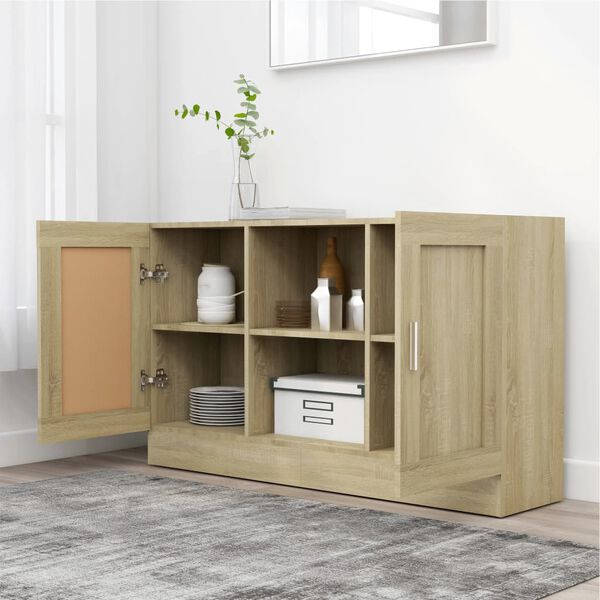 vidaXL Sideboard Sonoma-Eiche 120x30,5x70 cm Holzwerkstoff