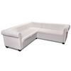 vidaXL Chesterfield-Ecksofa 5-Sitzer Kunstleder Wei&szlig;