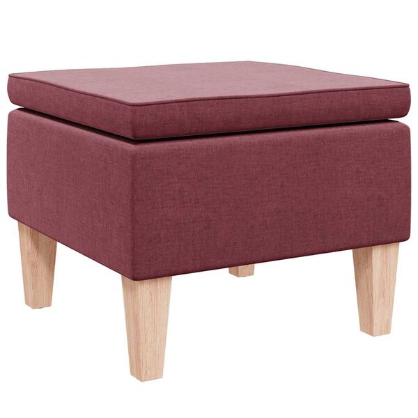 vidaXL Hocker mit Holzbeinen Weinrot Stoff