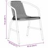 vidaXL Garten Essgruppe 9 pcs Schwarz Pulverbeschichteter Stahl