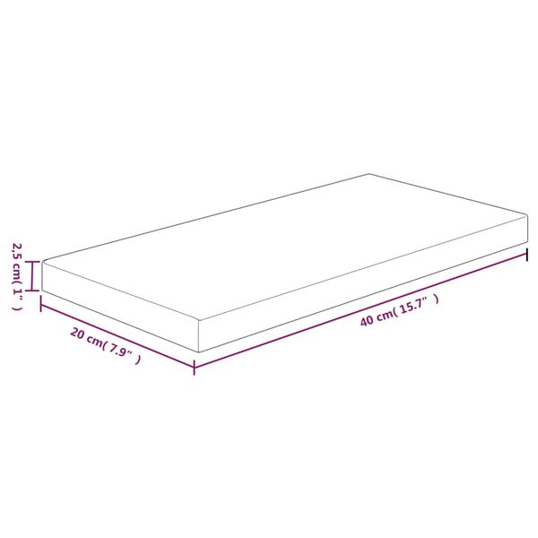 vidaXL Regalboden 40x20x2,5 cm Unbehandeltes Massivholz Eiche