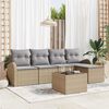 vidaXL Sofa Set mit Kissen 6 pcs Beige und Hellgrau Poly-Rattan