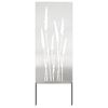 vidaXL Garten Sichtschutz-Leinwand Floral Silber 50 x 140 cm Edelstahl