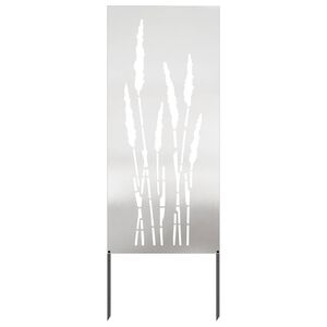 vidaXL Garten Sichtschutz-Leinwand Floral Silber 50 x 140 cm Edelstahl