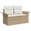 vidaXL Gartensofa-set mit Kissen mit Speicher 6 pcs Beige Poly-Rattan