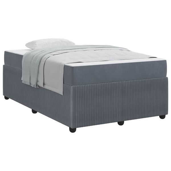 vidaXL Bettgestell mit Matratze Dunkelgrau 120 x 200 cm Samt