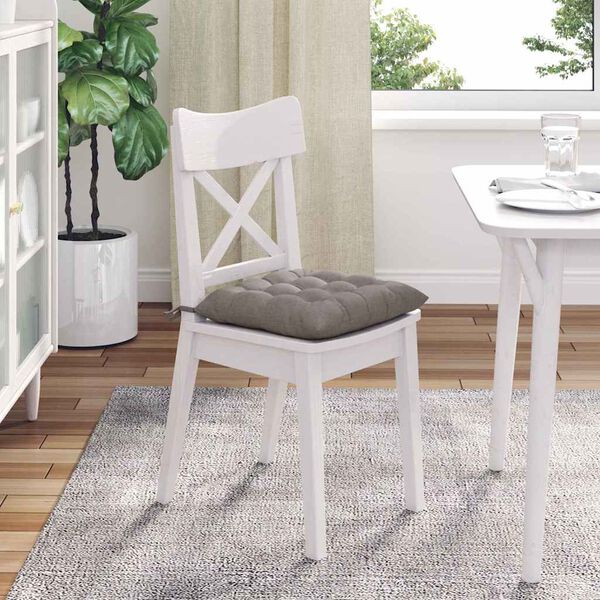 vidaXL Sitzkissen 4 pcs Taupe 40 x 40 x 6 cm Stoff