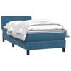 vidaXL Boxspringbett mit Matratze Dunkelblau 100x210 cm Samt