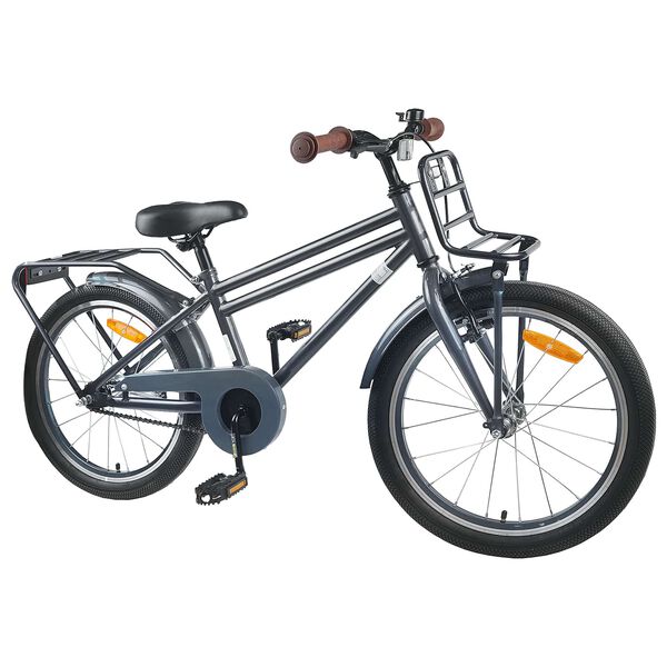 vidaXL Kinderfahrrad 18 Zoll f&uuml;r 5-7 Jahre alt Dunkelgrau