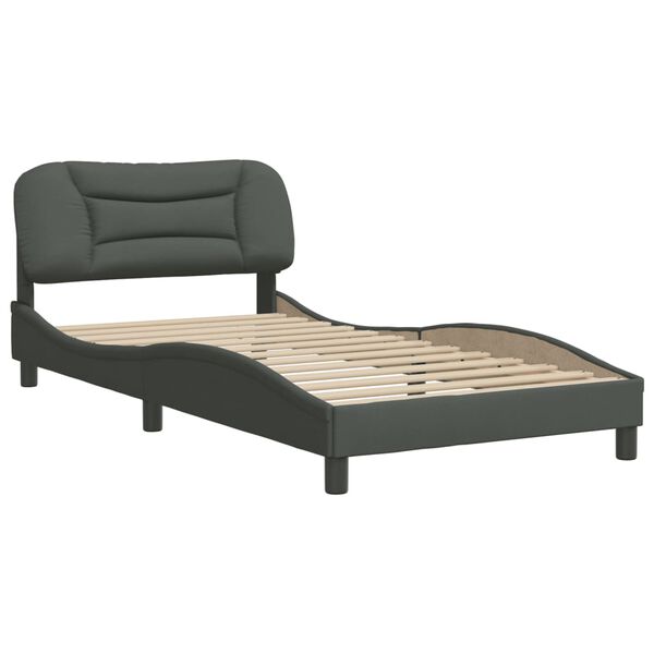 vidaXL Bettgestell ohne Matratze "Hvar" Dunkelgrau 100x200 cm Stoff